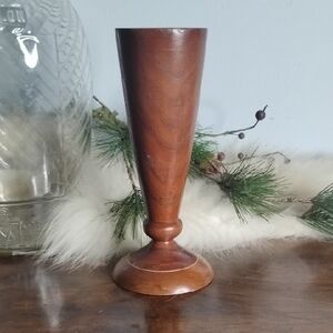 Elegant Brown Wooden Hand Turned Vase